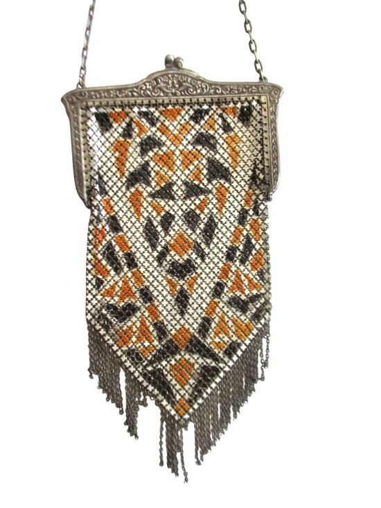 Antique Art Deco Mandalian Metal Mesh Purse - Picture 1 of 7